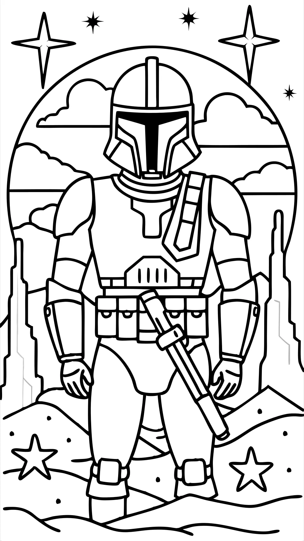 Página para colorear de Boba Fett